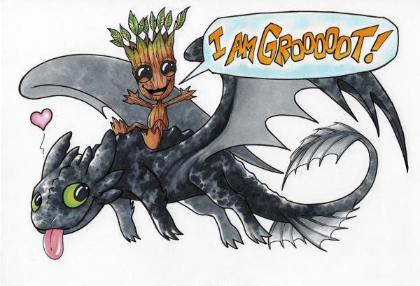 I AM GROOT with Toothless picture