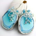 Lavender Turquoise Draped with Blue Topaz