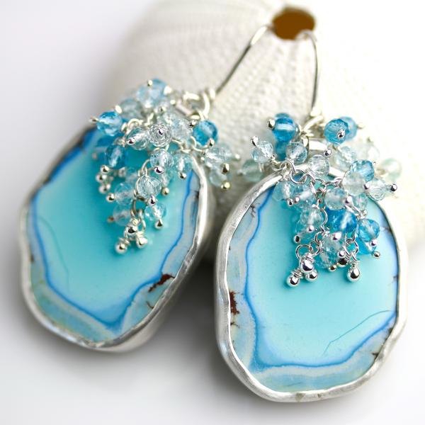 Lavender Turquoise Draped with Blue Topaz