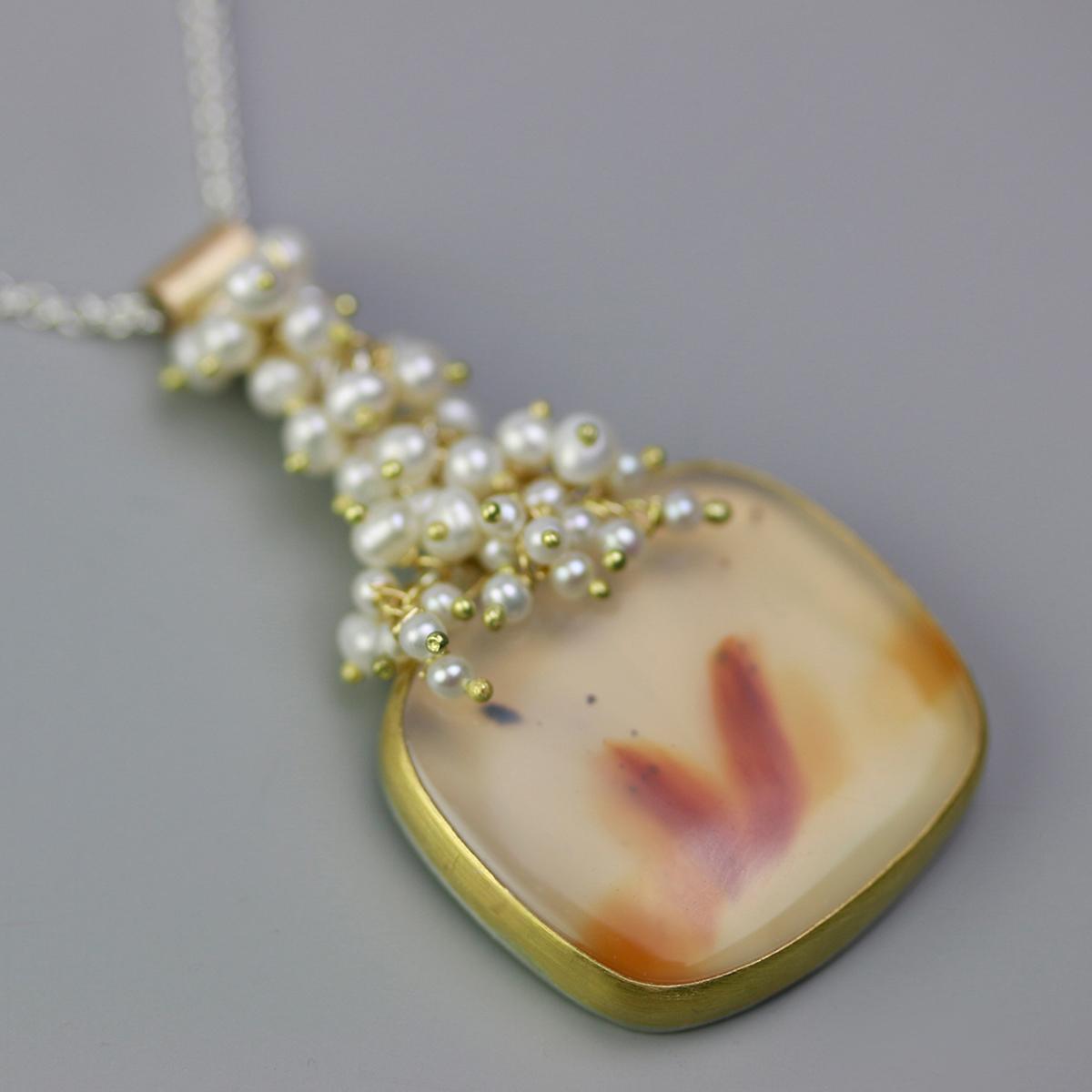 Montana Moss Agate and Draped Pearls picture