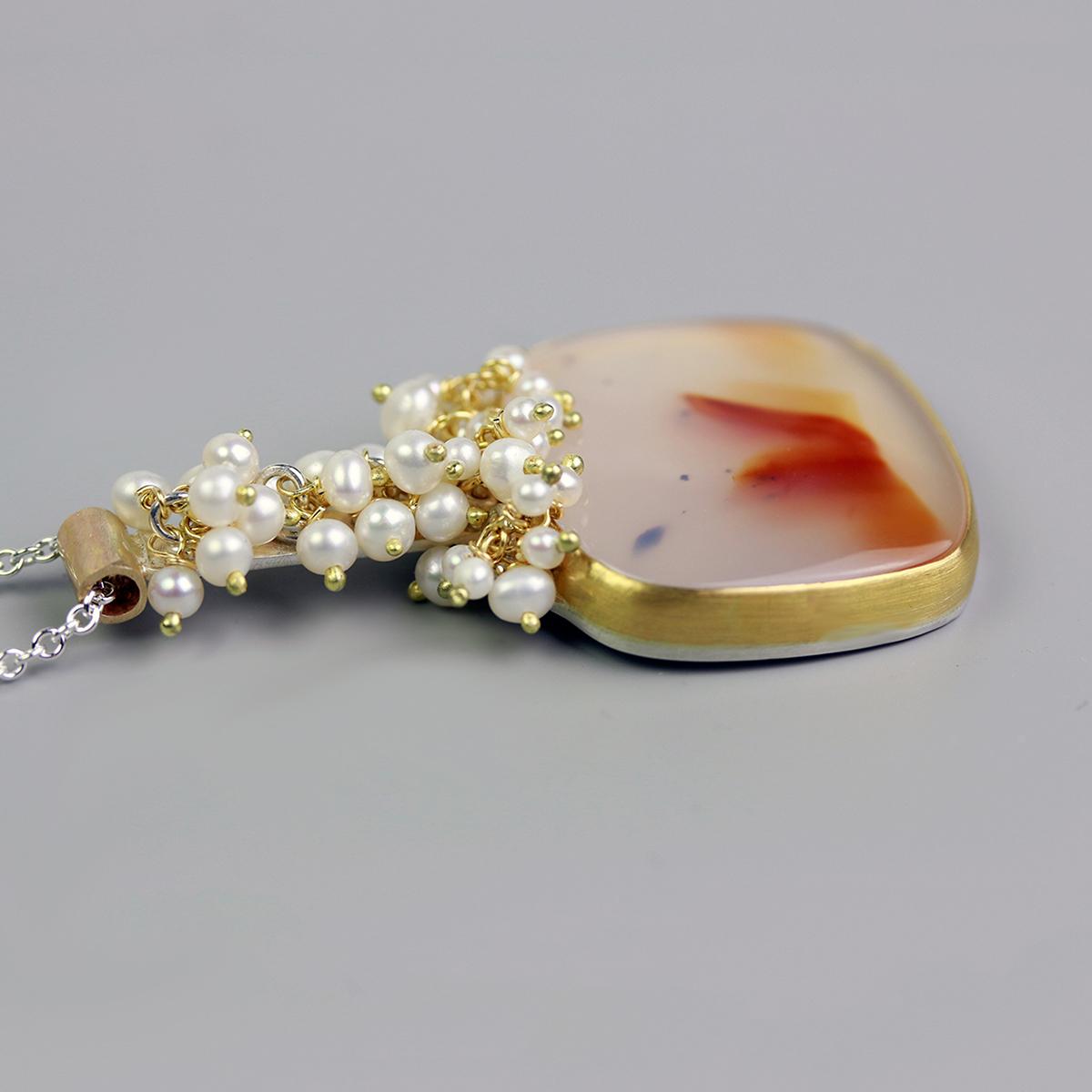 Montana Moss Agate and Draped Pearls picture