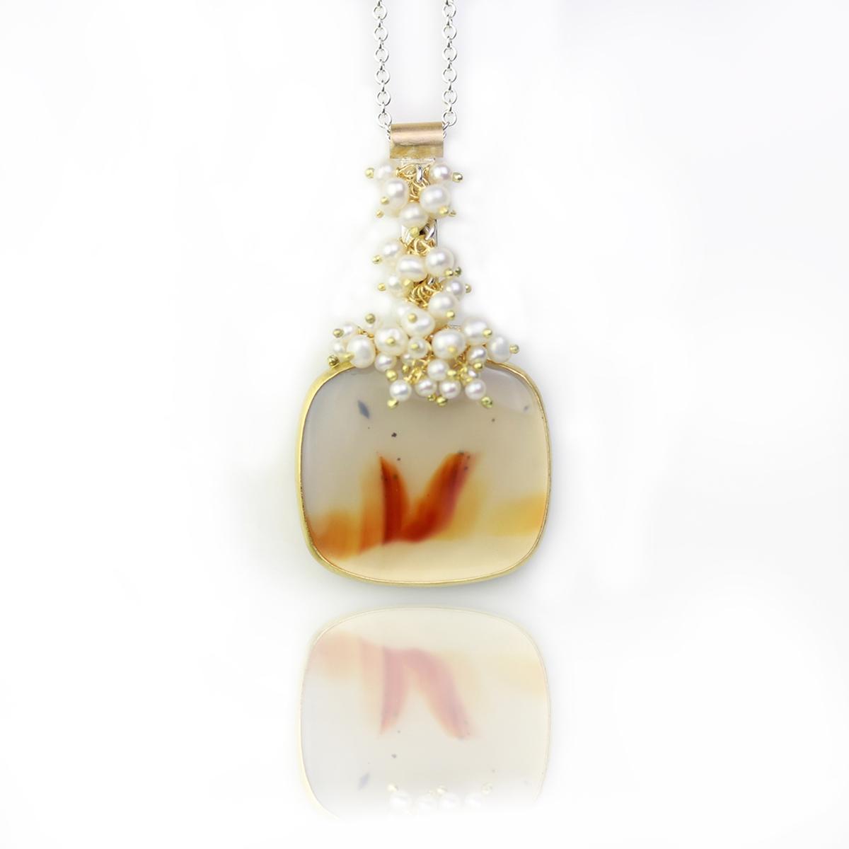 Montana Moss Agate and Draped Pearls picture