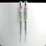 So Long, So Wispy... Opal and Bright Gem Cascade Earrings