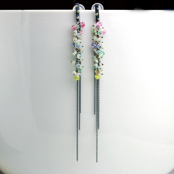 So Long, So Wispy... Opal and Bright Gem Cascade Earrings picture