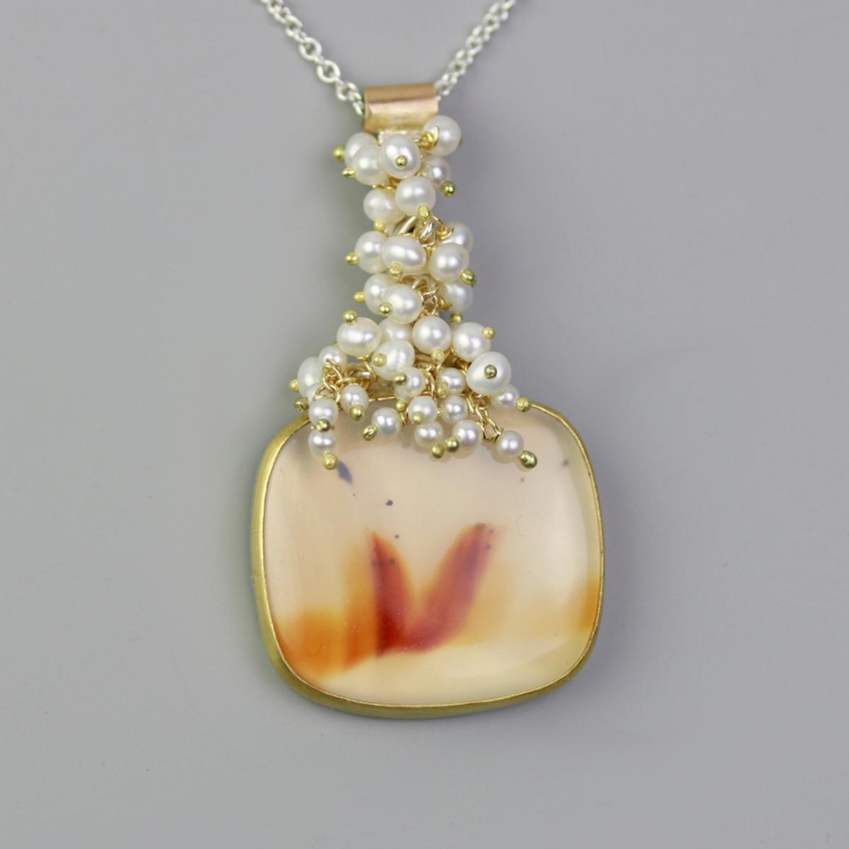 Montana Moss Agate and Draped Pearls picture