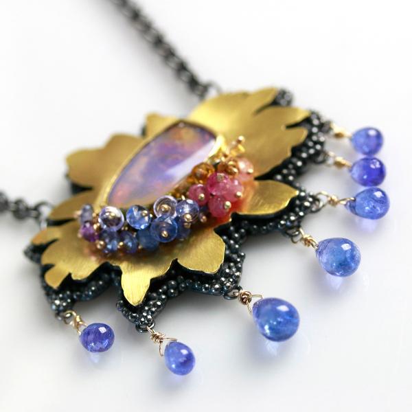 Boulder Opal Daisy with Tanzanite Drops picture