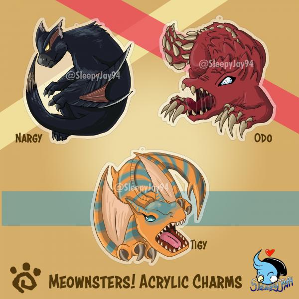 Meownsters! Acrylic Charms (Monster Hunter World) picture