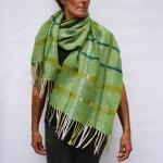 PETAL GREEN MERINO CASHMERE SHAWL