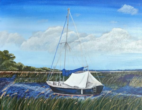 Blue Sailboat