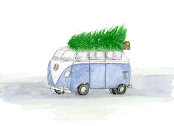 Blue Xmas van