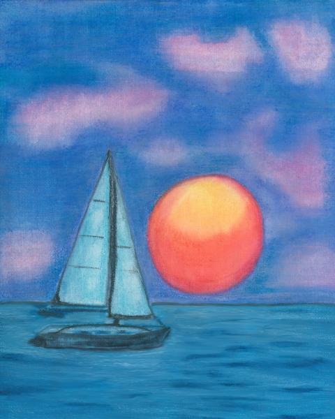 Sunset sailboat