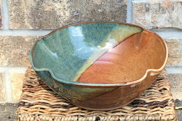 Altered Bowl - Shell Shino/Woo glazes