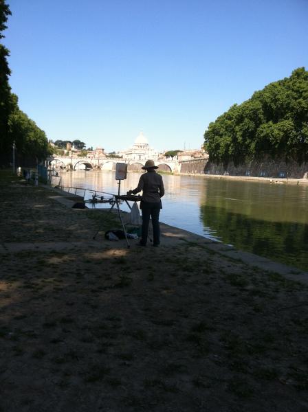 Morning on the Tiber, St. Peters Basilica, Rome picture
