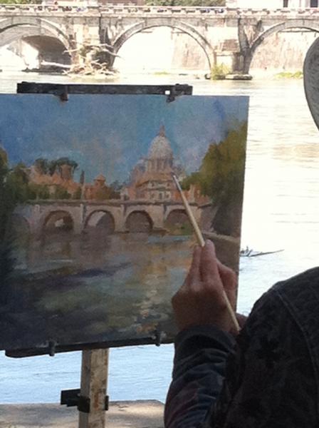 Morning on the Tiber, St. Peters Basilica, Rome picture