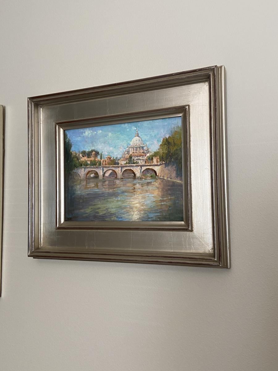 Morning on the Tiber, St. Peters Basilica, Rome picture