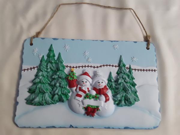 Snowman Scene Door Sign  (click to see variants) picture