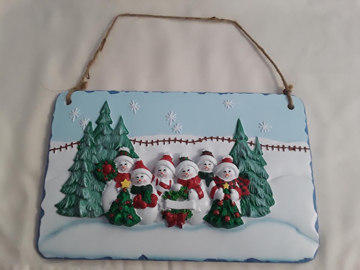 Snowman Scene Door Sign  (click to see variants) picture