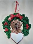 Golden Retriever with Wreath