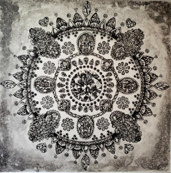 'Jewel Mandala' Ink Drawing picture