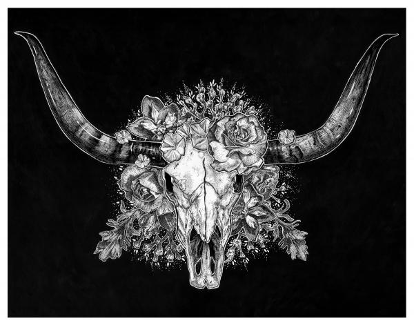 'Longhorn in Bloom' Reproduction picture