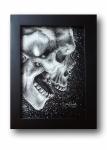 'Silver Splatter Skull' Ink Drawing