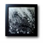 'Raven in Flowers'  Ink Drawing