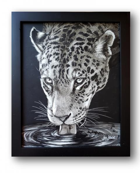 'Jaguar' Ink Drawing