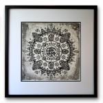 'Jewel Mandala' Ink Drawing