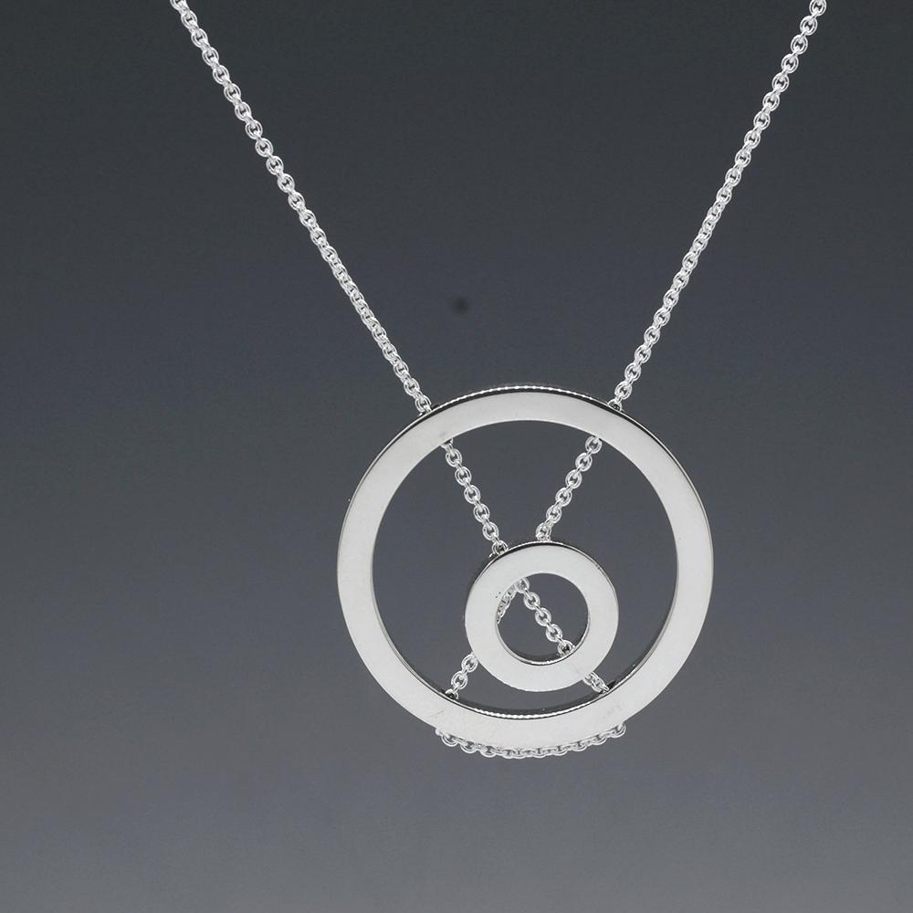 Girder Sterling Silver Pendant With High Polished Silver Finish | 20" Adjustable Silver Cable Chain picture
