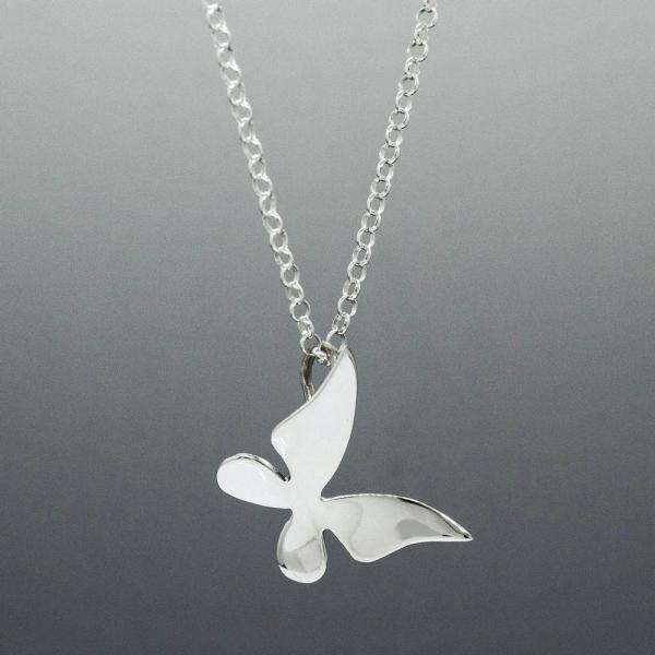Baby Queen Butterfly Sterling Silver Pendant With High Polished Silver Finish | Adjustable Silver Chain picture