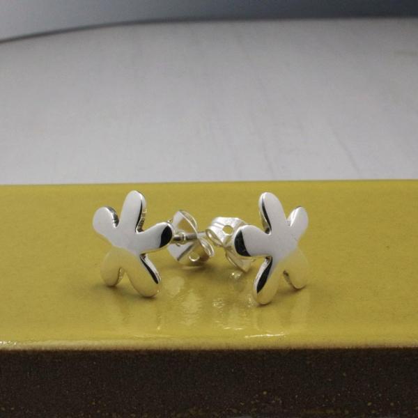 Small Daisy Sterling Silver Earrings With High Polished Silver Finish | Silver Post Earrings picture