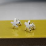 Small Daisy Sterling Silver Earrings With High Polished Silver Finish | Silver Post Earrings