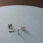 Tiny T Sterling Silver Earrings With High Polished Silver Finish | Silver Post Earrings