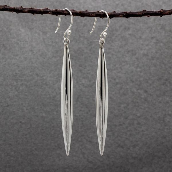 LIT Sterling Silver Earrings With High Polished Silver Finish | French Wire Silver Earrings picture