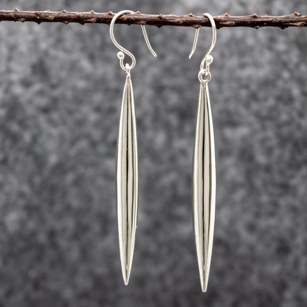 LIT Sterling Silver Earrings With High Polished Silver Finish | French Wire Silver Earrings