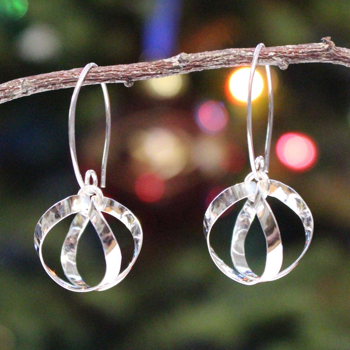 Dew Drops Sterling Silver Earrings With High Polished Silver Finish | Silver Marquise Ear Wire picture