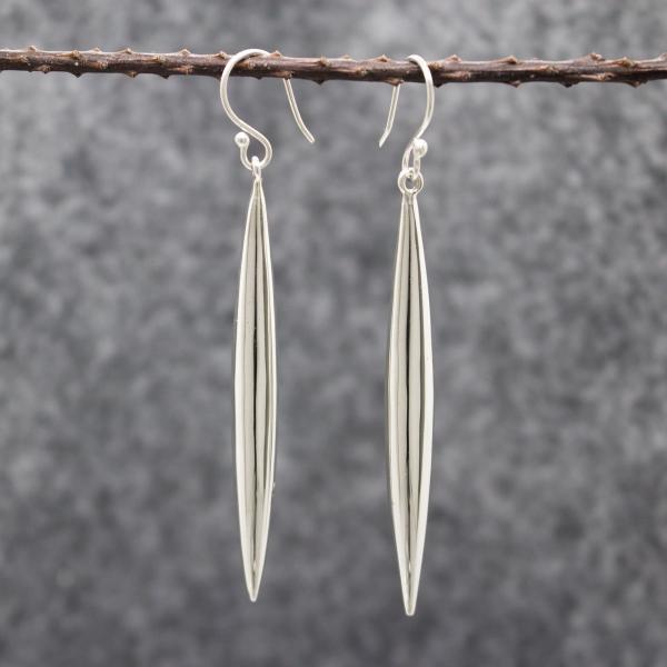 LIT Sterling Silver Earrings With High Polished Silver Finish | French Wire Silver Earrings picture