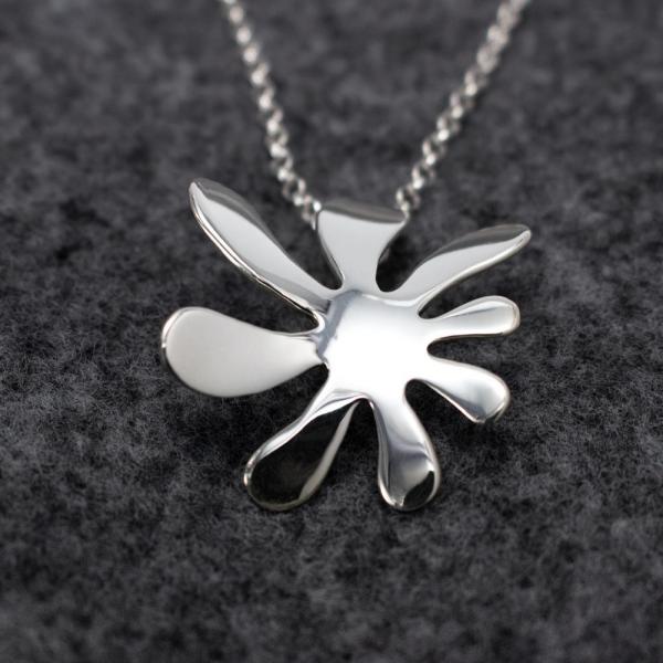 Anto Flower Sterling Silver Pendant With High Polished Silver Finish | Adjustable Silver Chain picture