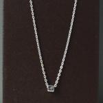 Tiny Cube Sterling Silver Pendant With High Polished Silver Finish | Adjustable Cable Silver Chain