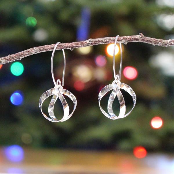 Dew Drops Sterling Silver Earrings With High Polished Silver Finish | Silver Marquise Ear Wire picture