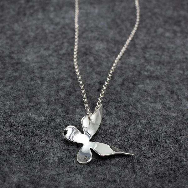 Baby Queen Butterfly Sterling Silver Pendant With High Polished Silver Finish | Adjustable Silver Chain picture