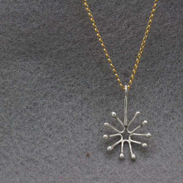 Dandelion Sterling Silver Pendant With High Polished Silver Finish | Adjustable Silver Chain picture