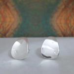 Daisy Petal Sterling Silver Earrings With High Polished Silver Finish | Silver Post Earrings
