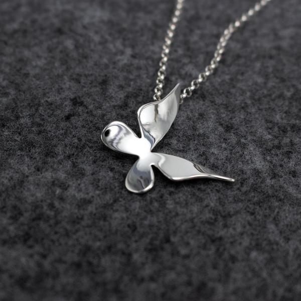 Baby Queen Butterfly Sterling Silver Pendant With High Polished Silver Finish | Adjustable Silver Chain picture