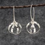 Dew Drops Sterling Silver Earrings With High Polished Silver Finish | Silver Marquise Ear Wire