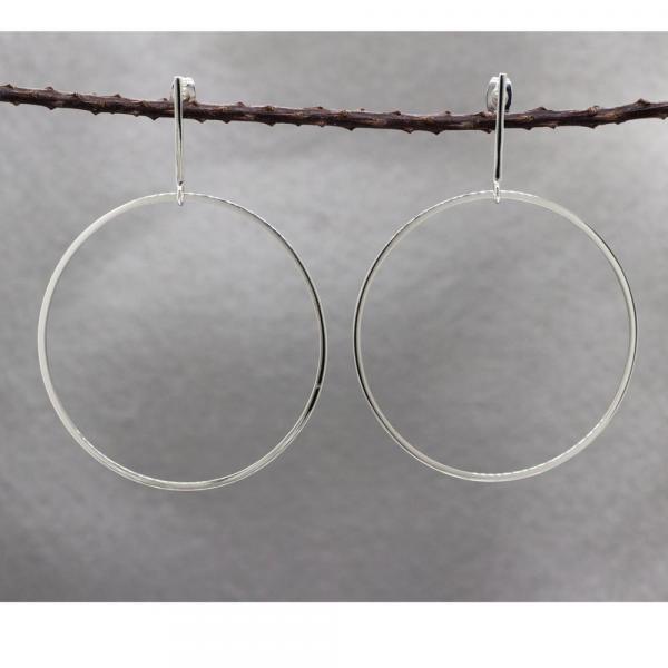 Gitana Silver Hoop Earrings With High Polished Silver Finish | Silver Post Earrings