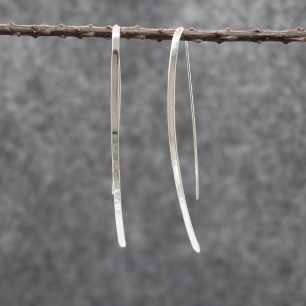 WaterFall Sterling Silver Earrings With High Polished Silver Finish | French Wire Silver Earrings picture