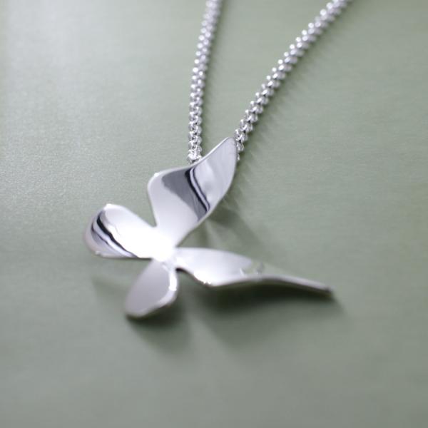 Baby Queen Butterfly Sterling Silver Pendant With High Polished Silver Finish | Adjustable Silver Chain