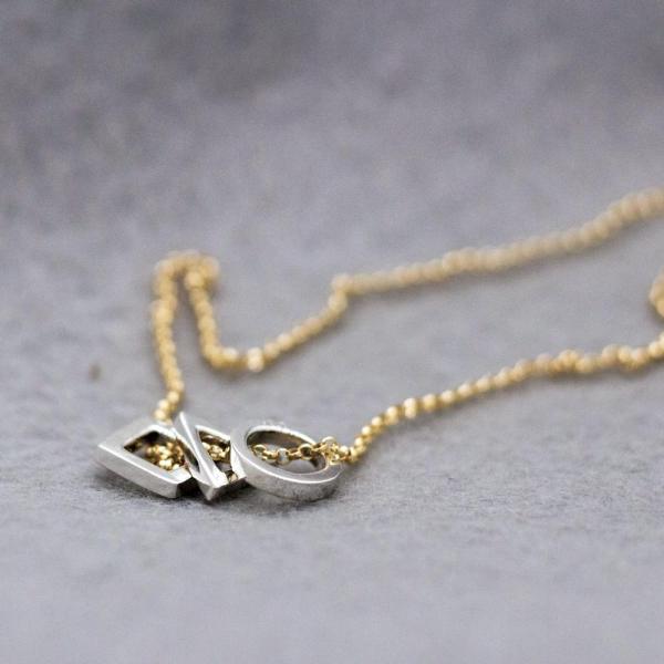 GeomeThree Charms Necklace With High Polished Silver Finish | Adjustable Gold Filled Silver Chain picture