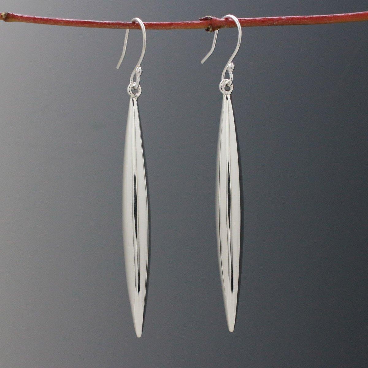 LIT Sterling Silver Earrings With High Polished Silver Finish | French Wire Silver Earrings picture